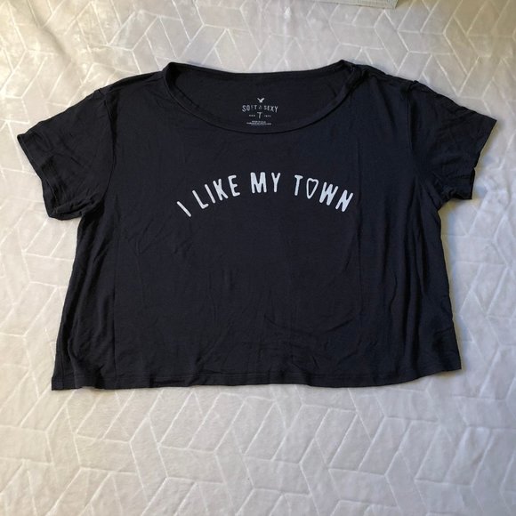 π3 for $15π "I Like My Town" Graphic Cropped Tee - Picture 3 of 9